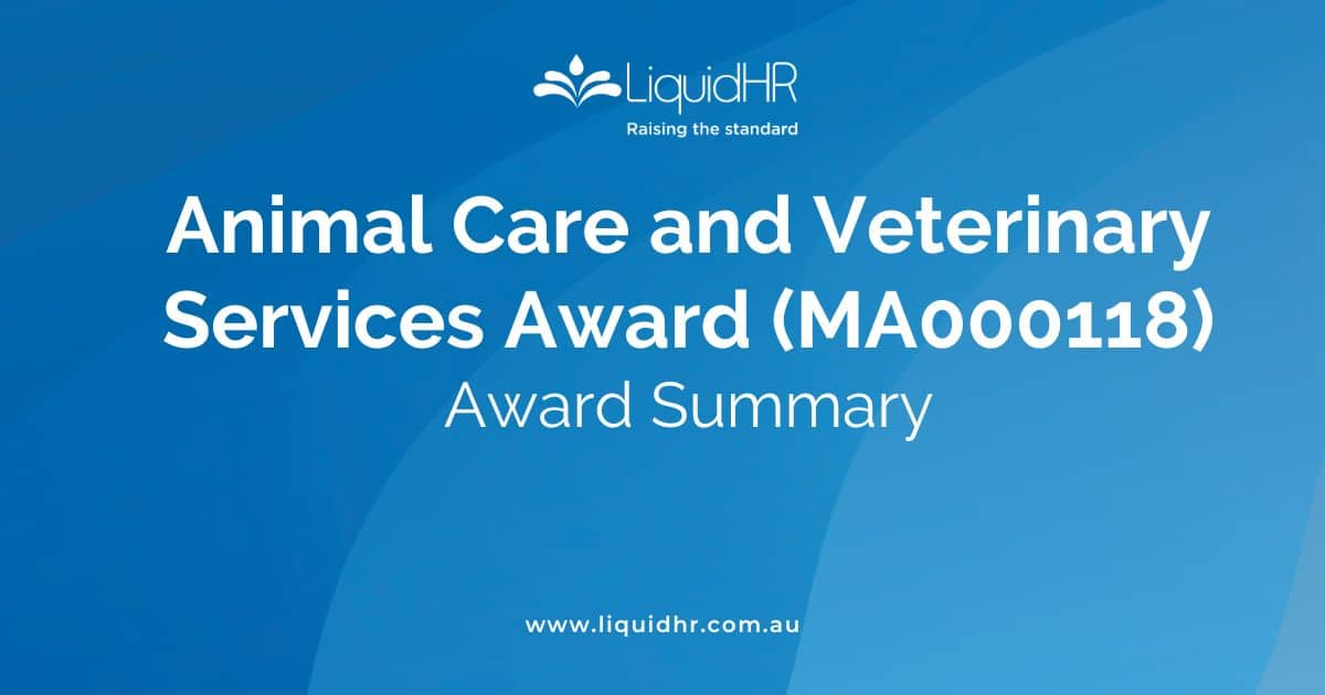 Animal Care and Veterinary Services Award