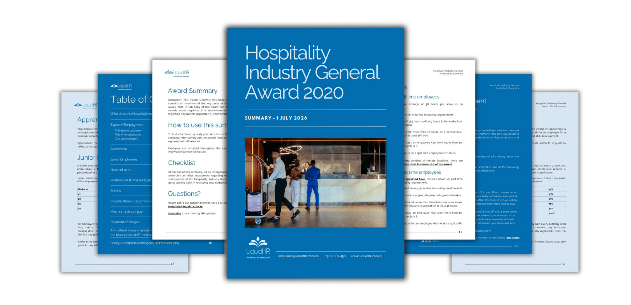 Hospitality Industry (General) Award 2026 employer guide cover by LiquidHR